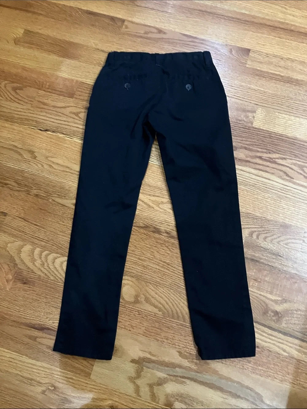 GAP Kids Black Casual/School Chino Pants Sz 8 Adjustable Waist 23” Inseam EUC